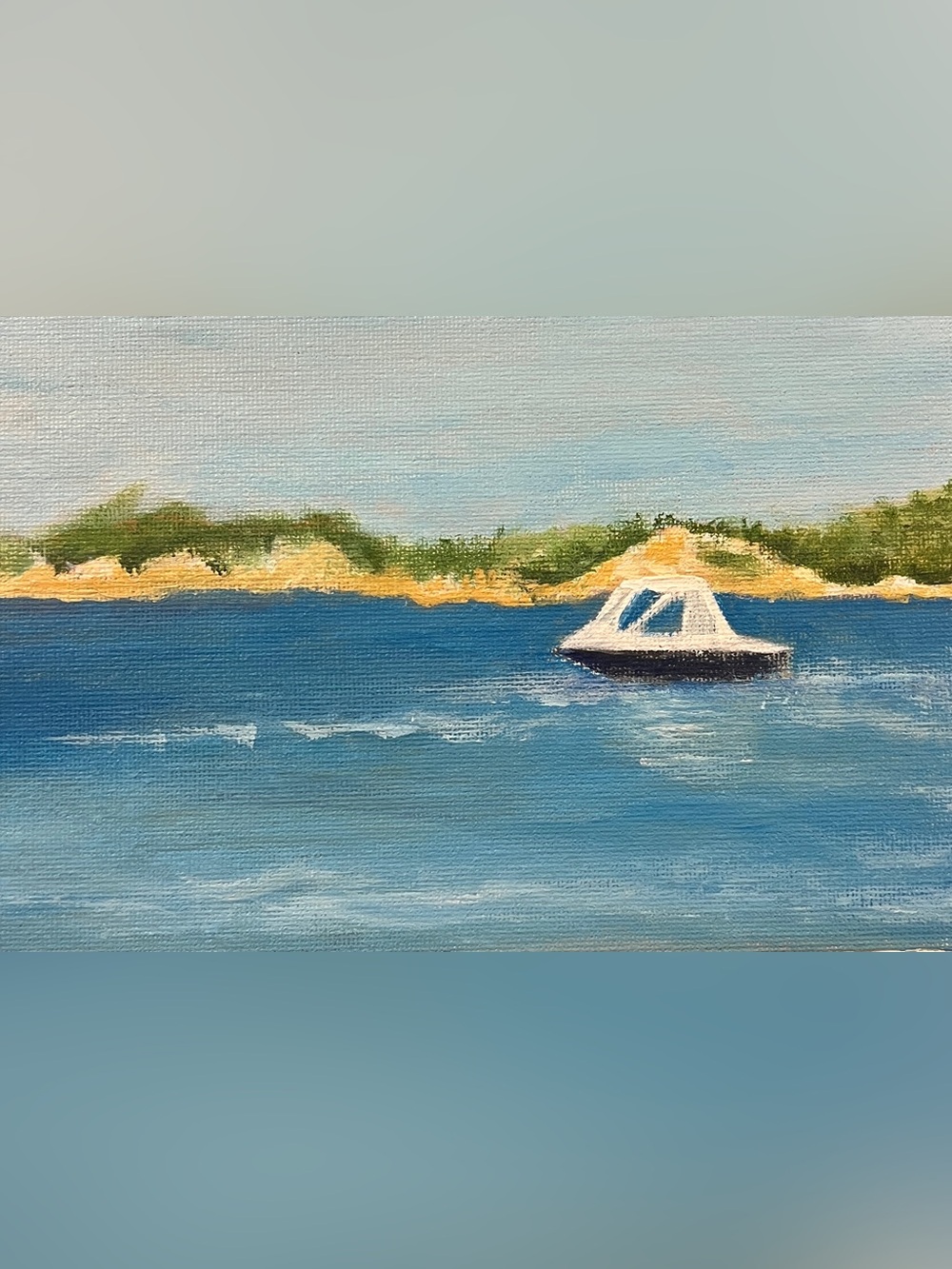 Original hand painted boat lovers coastal wall art